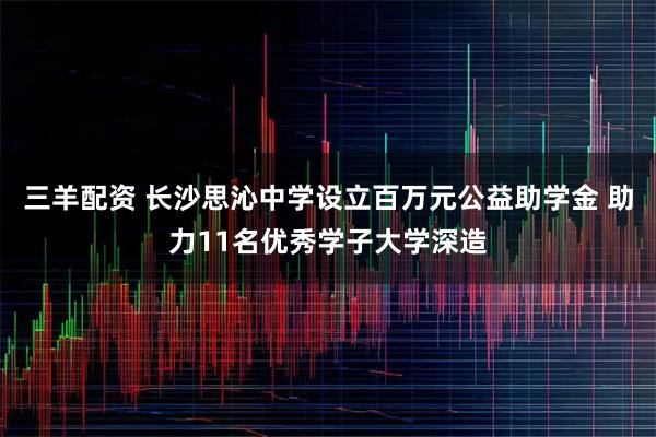三羊配资 长沙思沁中学设立百万元公益助学金 助力11名优秀学子大学深造